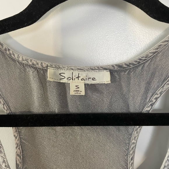 Solitaire Grey Embroidered Racerback Tank - Picture 2 of 5